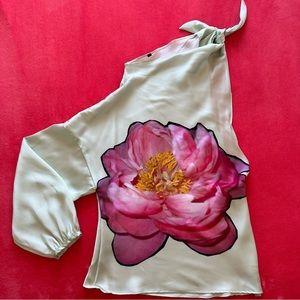 Zara Silk One shoulder Top
